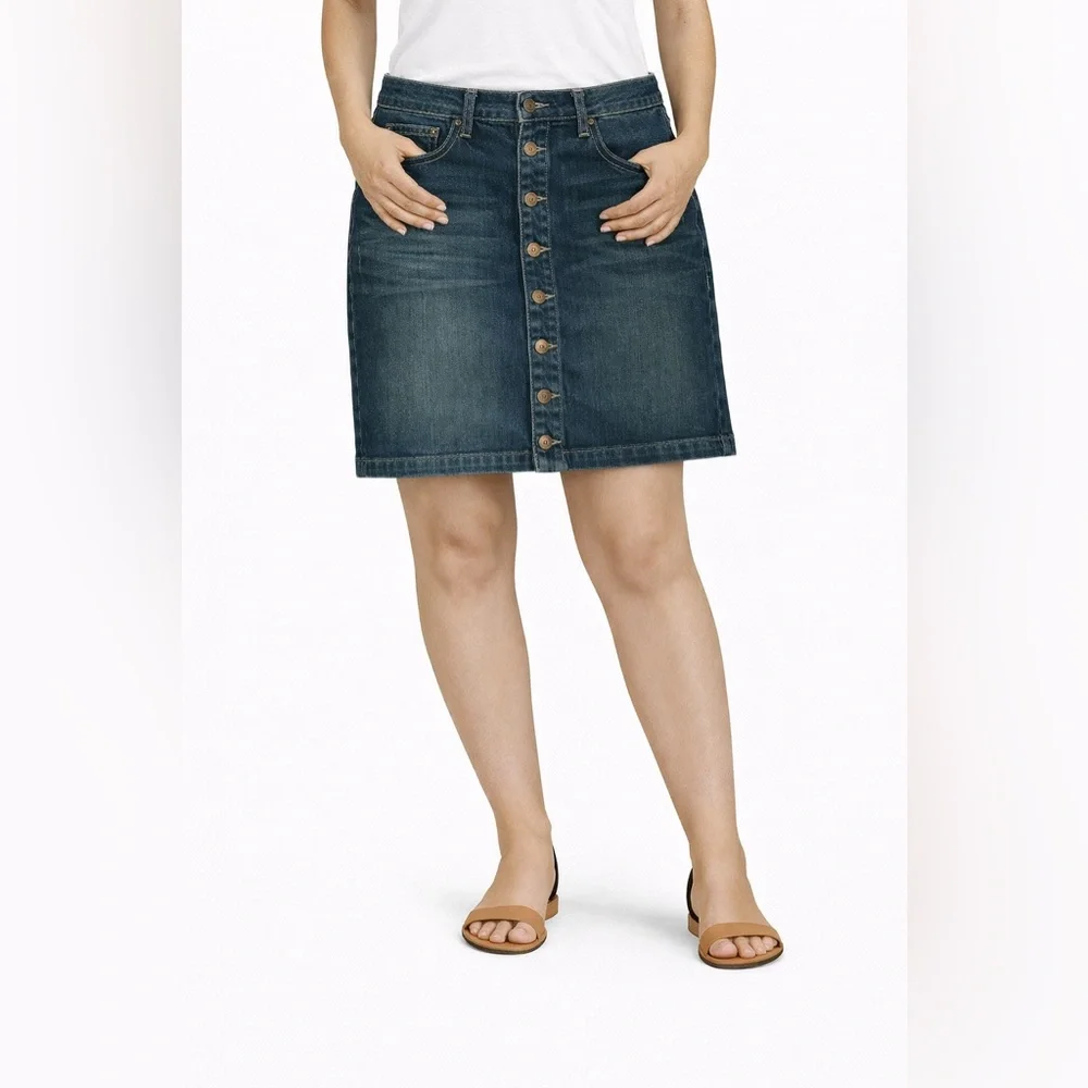 Hollister High Rise Vintage Stretch Button Front‎ Mini Skirts